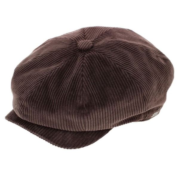 ウィゲンズ メンズ アクセサリー 帽子 コーデュロイ キャップ Wigens Mens Brisbane Moss Corduroy Retro Newsboy Cap Dark Brown ブラウン