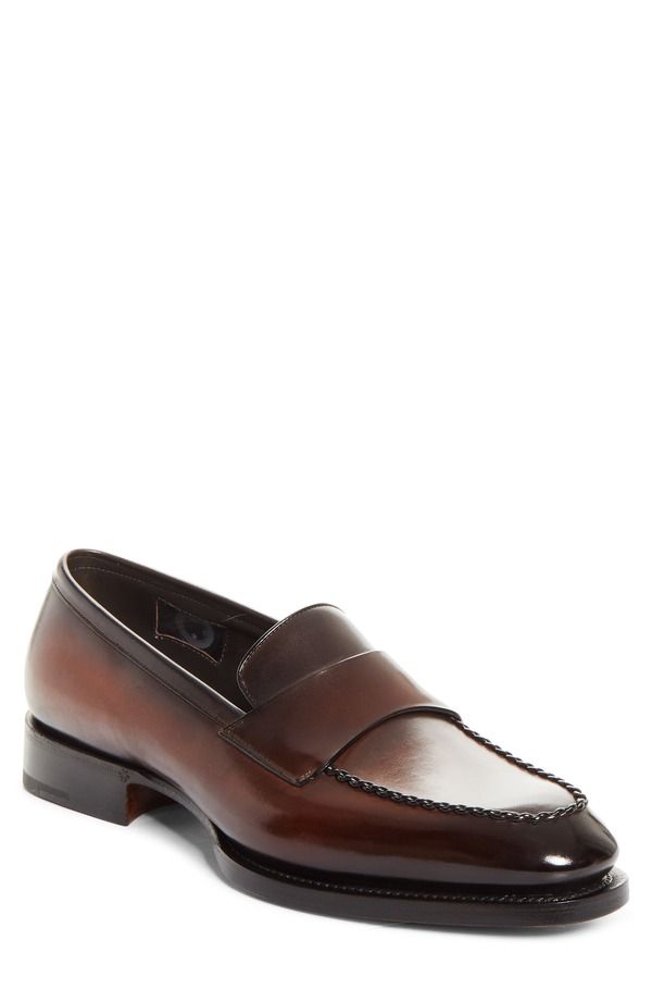 サントーニ メンズ シューズ ローファー Santoni Arco Loafer Dark BrownT60 ブラウン