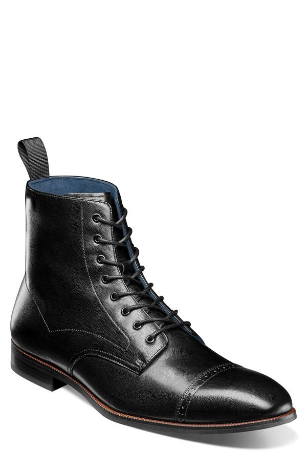 ステイシーアダムス メンズ シューズ ブーツ・レインブーツ キャップ Stacy Adams Henry Cap Toe Boot Black ブラック