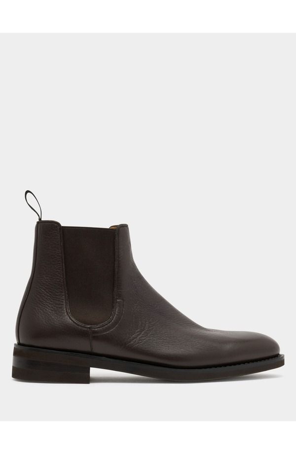 バリー メンズ シューズ ブーツ・レインブーツ レザー Bally Scribe Un Bootie in Grained Leather Brown ブラウン