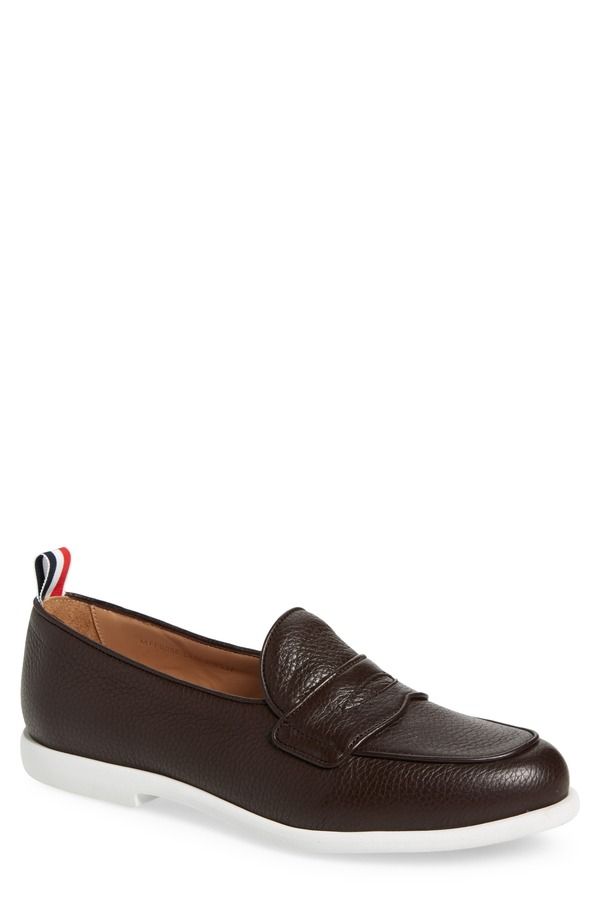 トムブラウン メンズ シューズ スリッポン・ローファー Thom Browne Varsity Square Toe Penny Loafer Brown ブラウン