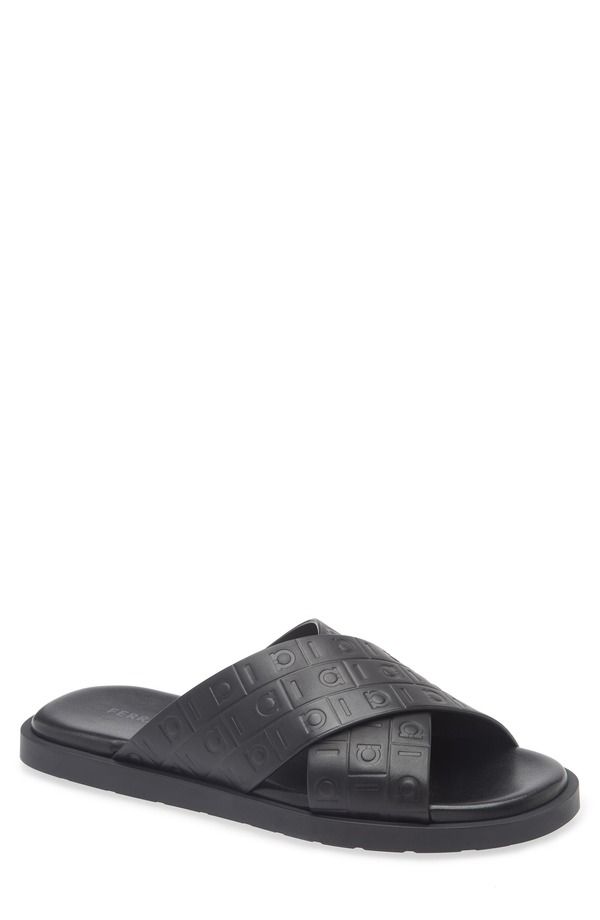 フェラガモ メンズ シューズ サンダル FERRAGAMOnogram Slide Sandal Nero
