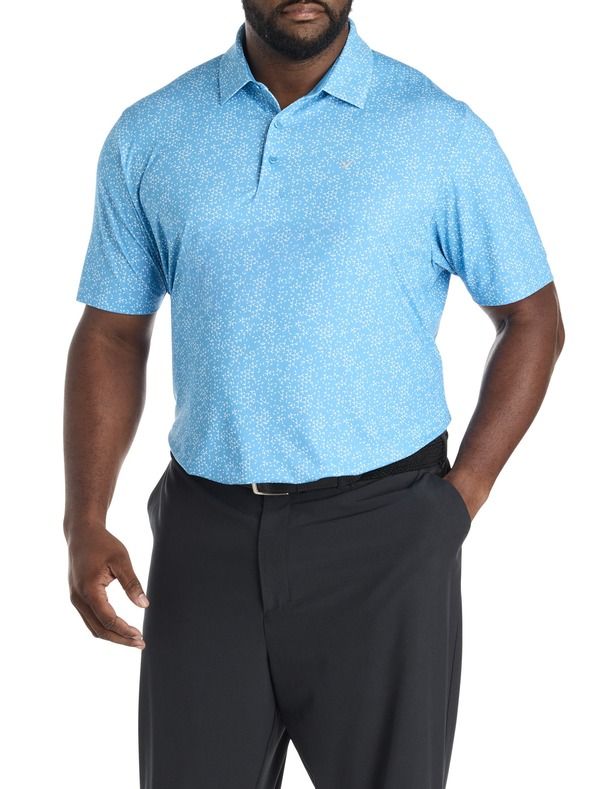 キャラウェイ メンズ トップス ポロシャツ プリントール Callaway Big Tall Micro Chevron Print Polo Shirt Candre Blue ブルー