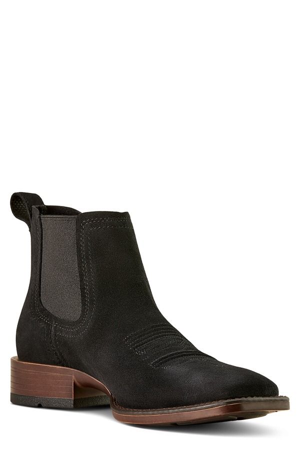 アリアト メンズ シューズ ブーツ・レインブーツ チェルシーブーツ チェルシー Ariat Booker Ultrawestern Chelsea Boot Black Suede ブラック