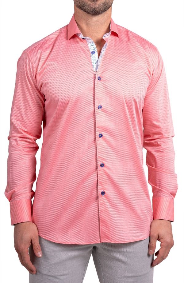 マセオ メンズ トップス シャツ コットン Maceoo Einstein Ascension0061 Red Micropattern Cotton ButtonUp Shirt Red レッド