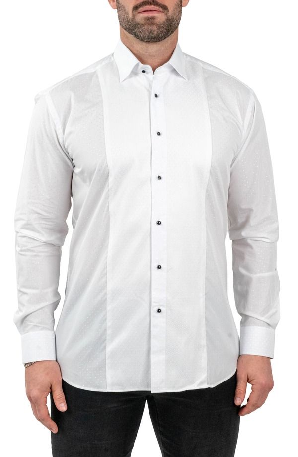 マセオ メンズ トップス シャツ カラーブロック Maceoo Ceremony Stardust Colorblock ButtonUp Shirt White ホワイト