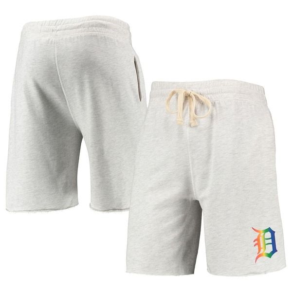 コンセプツ スポーツ メンズ ボトムス ハーフパンツ・ショーツ パイル ショートパンツ ロゴ Mens Conceptsport Oatmeal Detroitigers Mainstream Logo Terry TriBlend Shorts Oatmea