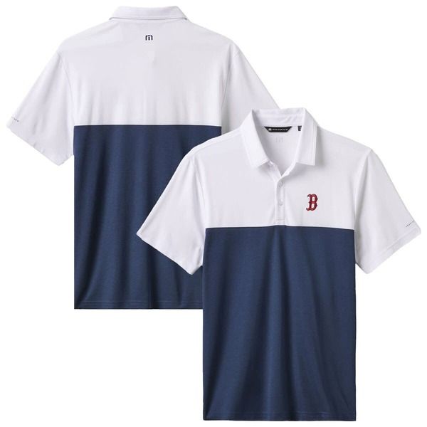 トラビスマヒュー メンズ トップス シャツ Mens TravisMathewhiteNavy Boston Red Sox Home Run Leader Polo White ホワイト