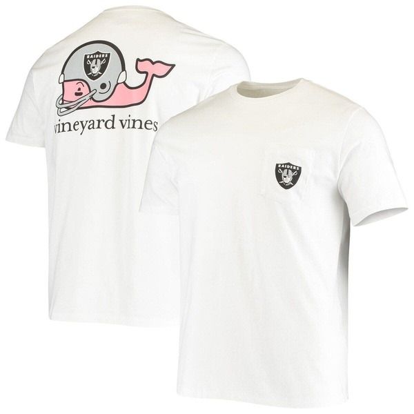 ヴァインヤードヴァインズ メンズ トップス Tシャツ トール Mens Vineyard Vines White Las Vegas Raiders Big Tall HelmetShirt White ホワイト
