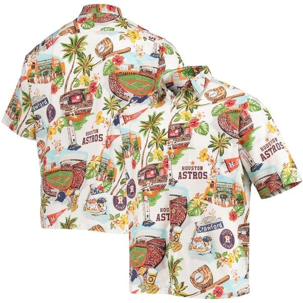 レインスプーナー メンズ トップス シャツ Mens Reyn Spooner White Houston Astroscenic ButtonUp Shirt White ホワイト