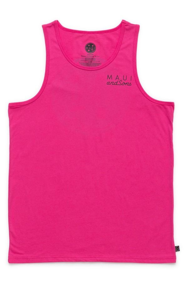 マウイアンドサン メンズ トップス シャツ ロゴ グラフィック Maui Sons Neon Cookie Logo Graphic Tank Neon Pink ピンク