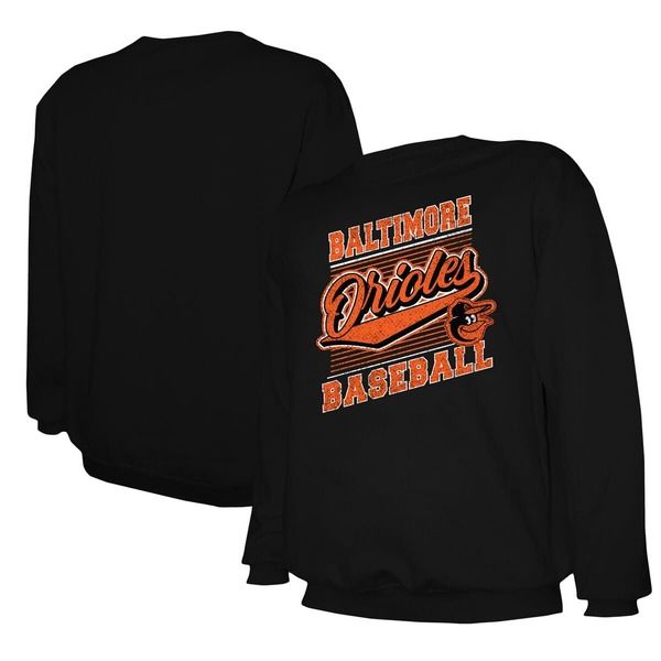 スティッチーズ メンズ アウター パーカー・スウェット シャツ Menstitches Black Baltimore Orioles Pullover Sweatshirt Black ブラック
