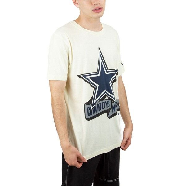 ニューエラ メンズ トップス Tシャツ Mens New Era Cream Dallas Cowboys Chrome TShirt Cream クリーム