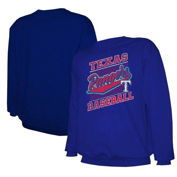 スティッチーズ メンズ アウター パーカー・スウェット シャツ Menstitches Royal Texas Rangers Lightweight Crew Sweatshirt Royal