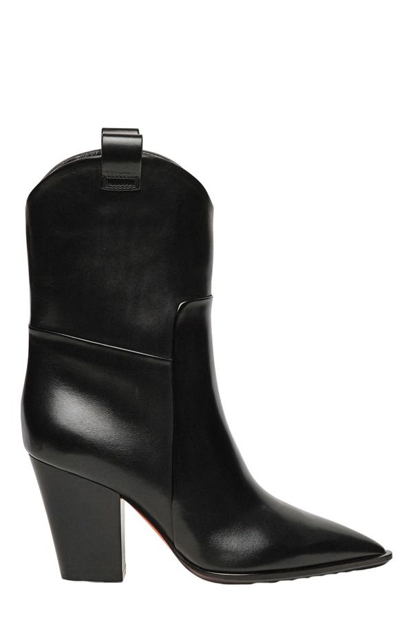 サントーニ レディース シューズ ブーツ・レインブーツ アンクル レザー Santoni Womens leather texankle boot Black ブラック