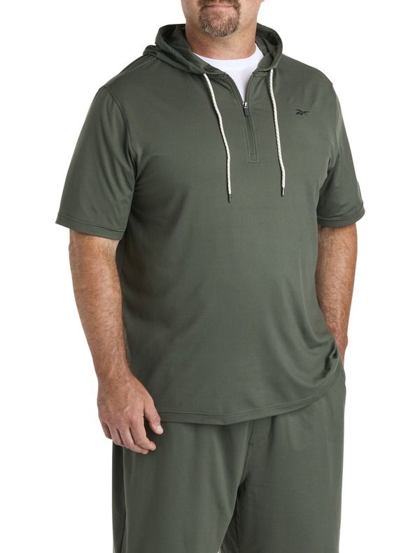リーボック メンズ アウター パーカー・スウェットール Reebok Big Tall 365 Mixed Media Performance Hoodie V1 Grit Green グリーン