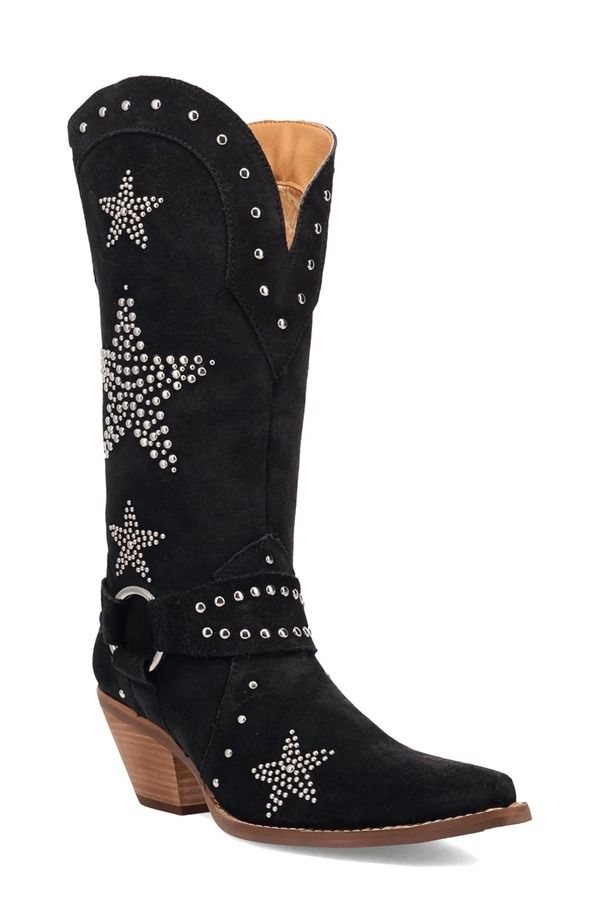 ディンゴ レディース シューズ ブーツ・レインブーツ Dingo Lucky Stars Knee High Western Boot Black ブラック