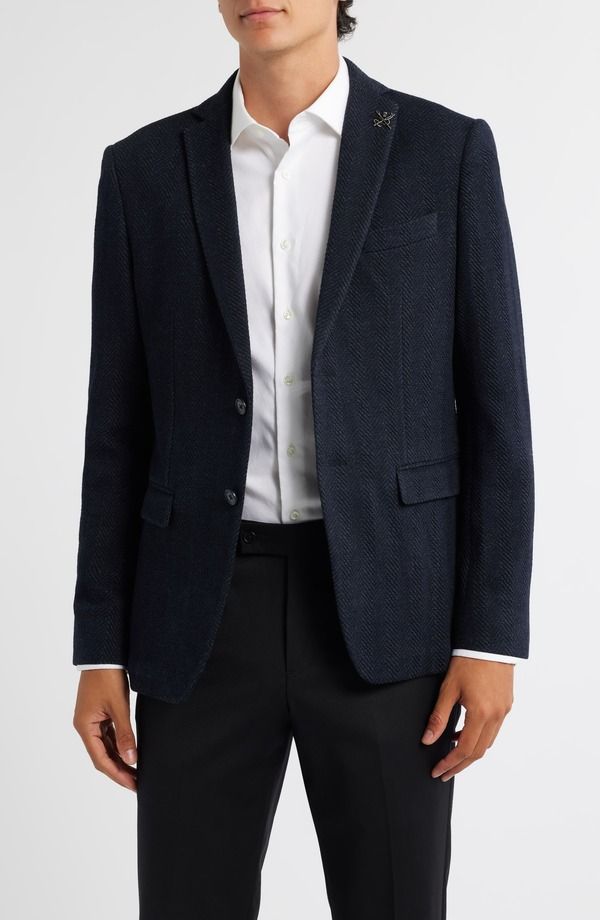 ジョンバルベイトスター ユーエスエー メンズ アウター ジャケット・ブルゾン スリムフィット コート ニット John Varvatostar USA Varick Slim Fit Knit Sport Coat Navy ネイビー