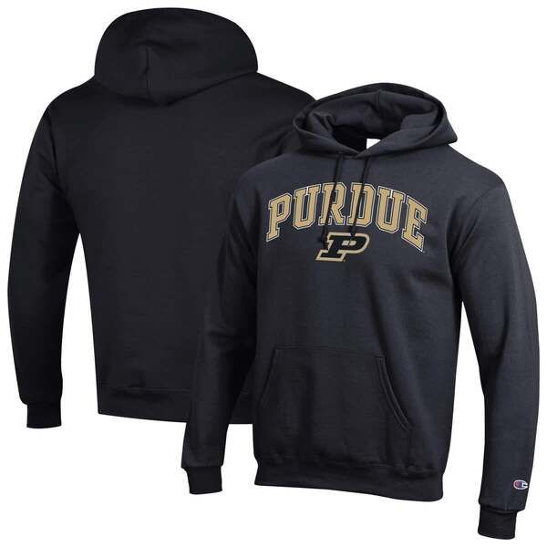 チャンピオン メンズ アウター パーカー・スウェット ロゴ フリース MensChampion Black Purdue Boilermakers Arched Logo Fleece Pullover Hoodie Black ブラック