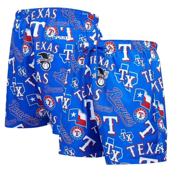 プロスタンダード メンズ ボトムス ハーフパンツ・ショーツ ショートパンツ ロゴ Mens Pro Standard Royal Texas Rangers Toss Logo Woven Shorts Royal