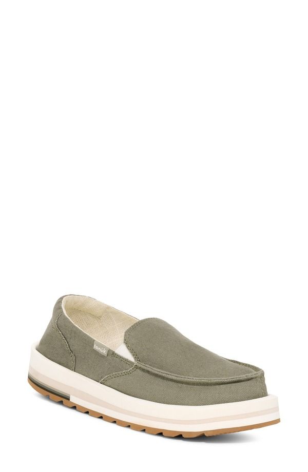 サヌーク レディース シューズ スリッポン・ローファー スニーカー Sanuk Donna Mesa SlipOn Sneaker Olive オリーブ