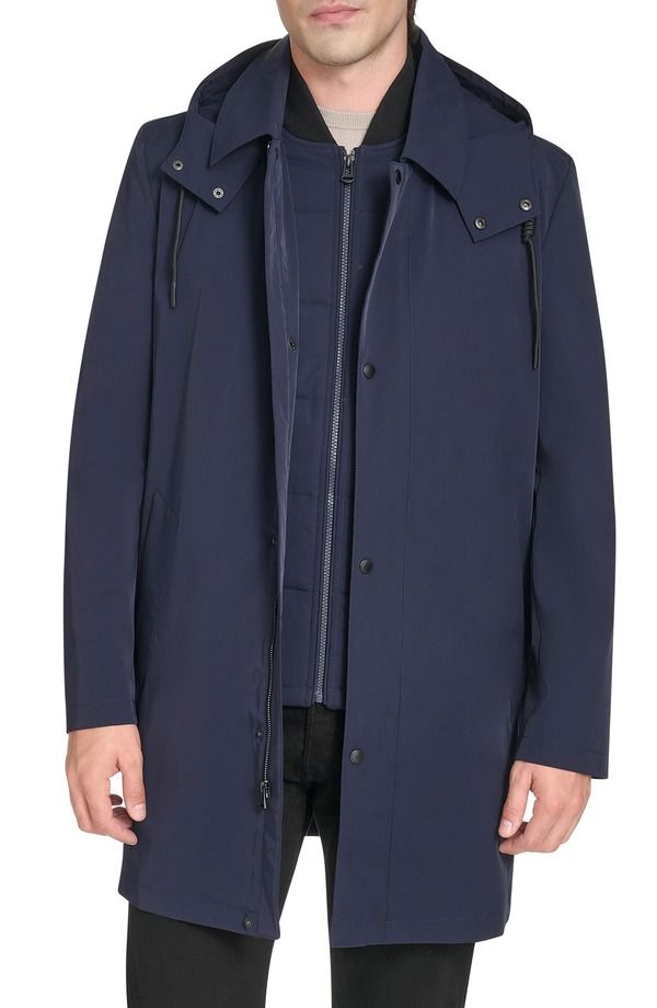 コールハーン メンズ アウター ジャケット・ブルゾン Cole Haan 3in1 Hooded Mackintosh Navy ネイビー