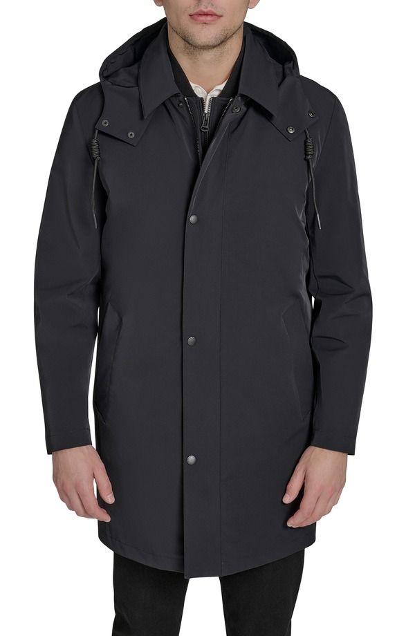 コールハーン メンズ アウター ジャケット・ブルゾン Cole Haan 3in1 Hooded Mackintosh Black ブラック