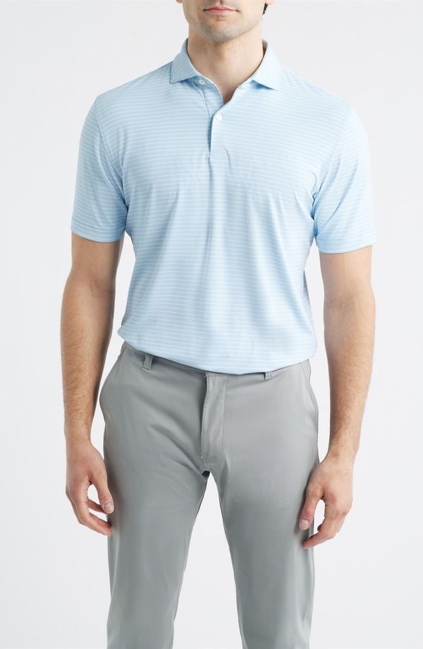 ピーター・ミラー メンズ トップス ポロシャツ ジャージー Peter Millar Keynote Performance Jersey Golf Polo Blue Frost ブルー