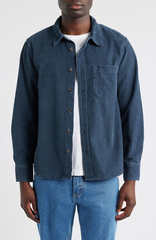 コリドー メンズ トップス シャツ コーデュロイ コットン Corridor Cotton Corduroy ButtonUp Shirt Navy ネイビー