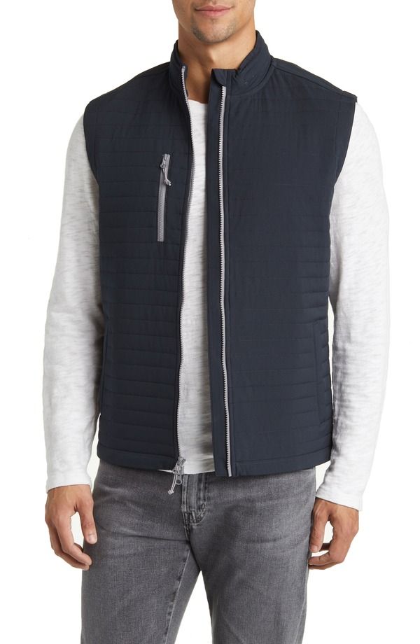 ジョニー オー メンズ アウター ジャケット・ブルゾン キルティング ベスト johnnieO Crosswind Quilted Performance Vest Black ブラック