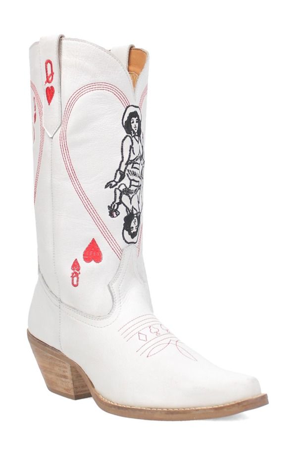 ディンゴ レディース シューズ ブーツ・レインブーツ Dingo Queen a Hearts Western Boot White ホワイト