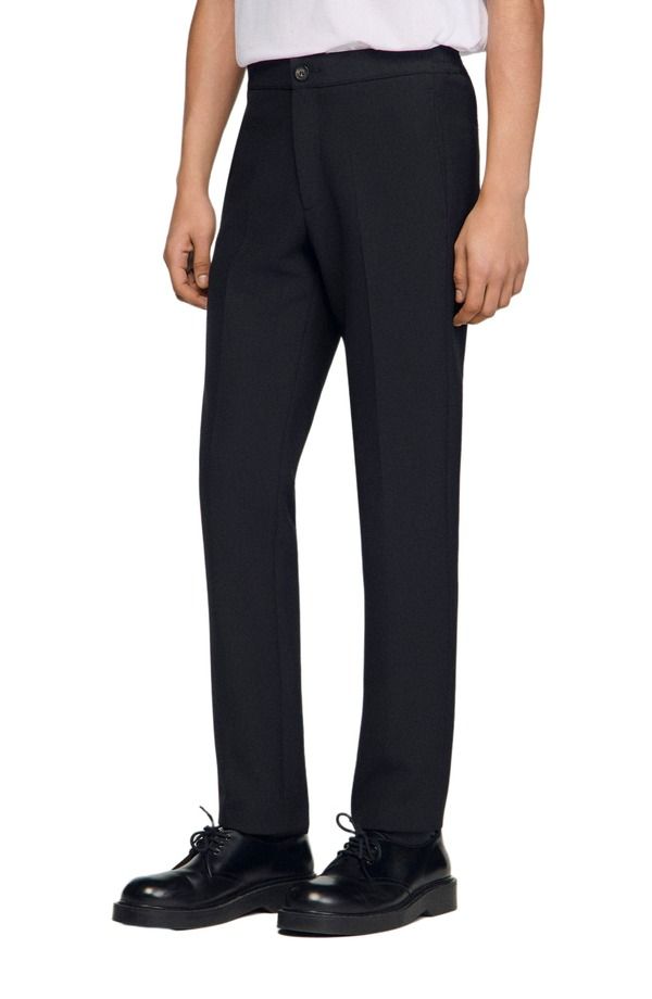 サンドロ メンズ ボトムス カジュアルパンツ ジャージー SANDRO Jersey trousers Black ブラック