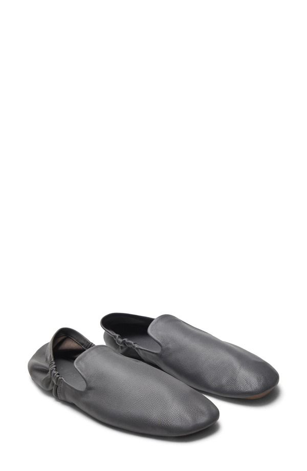 マンゴ レディース シューズ スリッポン・ローファー レザー MANGO Leather Loafer Grey グレー