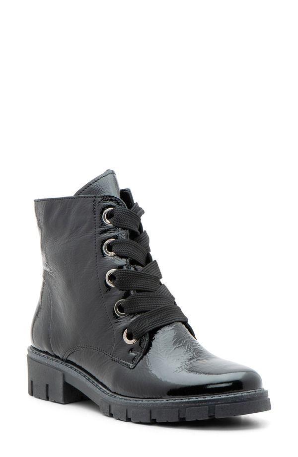 アラ レディース シューズ ブーツ・レインブーツ レース ara Debbie LaceUp Bootie Black Leather ブラック