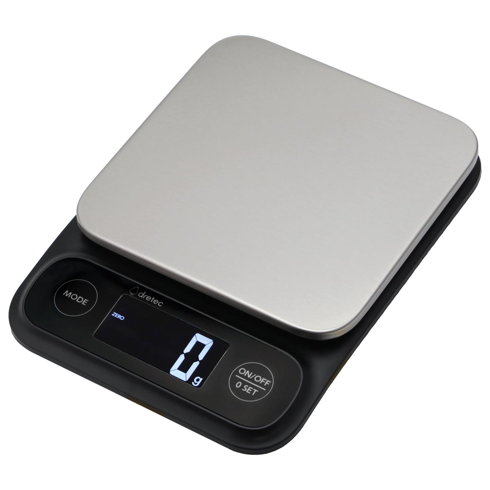 ドリテック(dretec) キッチンスケール 最大5kg 1g単位 防水 IPX4 見やすいバックライト 3つのモード【計量(g)/水(ml)/牛乳(ml)】 デジタル 料理 はかり ブラック@ bcc3b68a