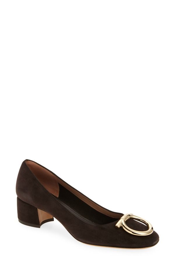 フェラガモ レディース シューズ パンプス ヒール FERRAGAMO Mara Gancio Block Heel Pump Testa Di Moro