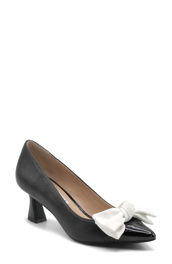 チャールズ・デイビッド レディース シューズ ヒール キャップ Charles David Adren Pointed Cap Toe Pump BlackWhite ホワイト