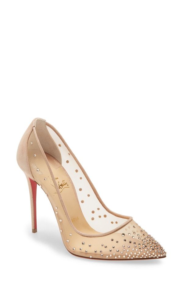 クリスチャン・ルブタン レディース シューズ パンプス ミニ Christian Louboutin Mini Glitter Folliestrass Pump Light Silk