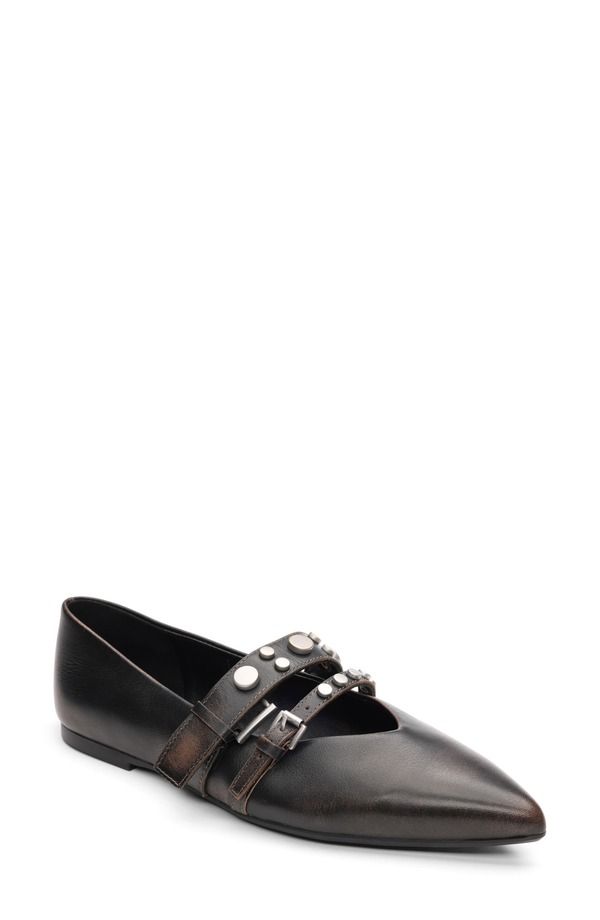 アッシュ レディース シューズ パンプス Ash Britnie Pointed Toe Flat Black Distressed ブラック