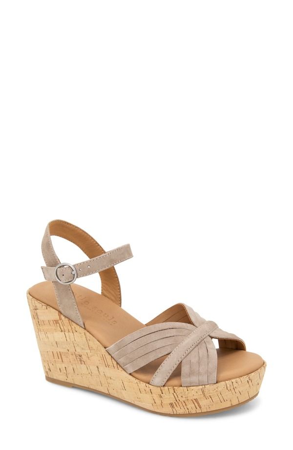 ジェントルソウルズ レディース シューズ ヒール プラットフォーム サンダル アンクル Gentle Souls Nomi Ankle Straplatform Wedge Sandal Mushroom Suede