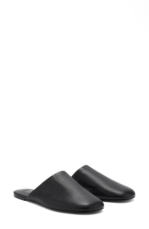 マンゴ レディース シューズ パンプス MANGO Square Toe Mule Black ブラック