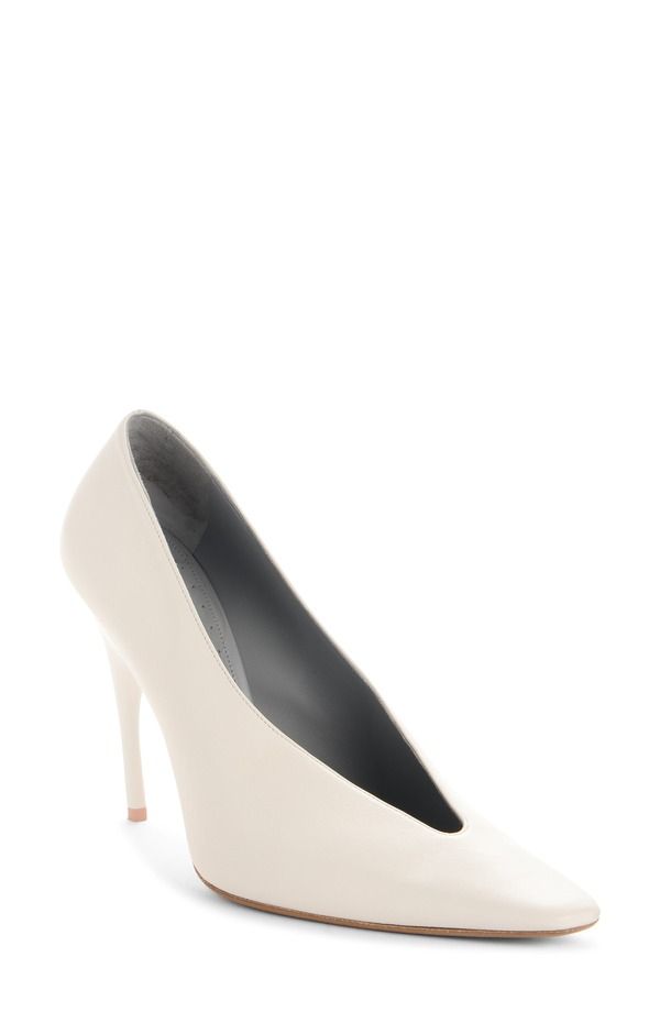 バレンシアガ レディース シューズ パンプス Balenciaga Duchesse Pointed Toe Pump White Snow Gold ホワイト