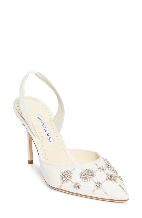 マノロ ブラニク レディース シューズ パンプス Manolo Blahnik Ralynembellished Slingback Pump Cream クリーム