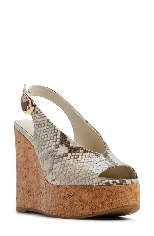 アルド レディース シューズ ヒール プラットフォーム サンダル ALDO Tatianah Platform Wedge Sandal Ivory Multi アイボリー