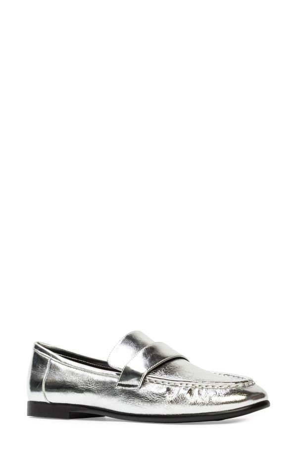 ブラックスエードスタジオ レディース シューズ スリッポン・ローファー BLACK SUEDE STUDIO Arrow Loafer Silver Crinkle シルバー