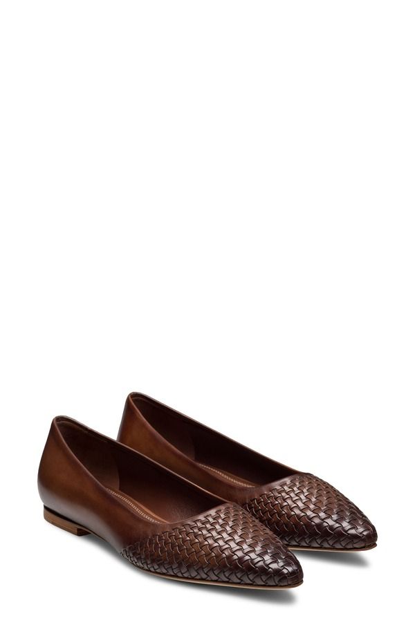 マグナーニ レディース シューズ パンプス Magnanni Stasia Woven Pointed Toe Flat Brown ブラウン