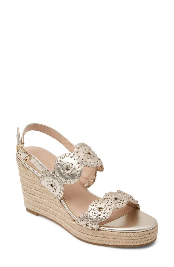 ジャックロジャース レディース シューズ ヒール プラットフォーム サンダル Jack Rogers Laurin Platform Wedge Sandal Platinum