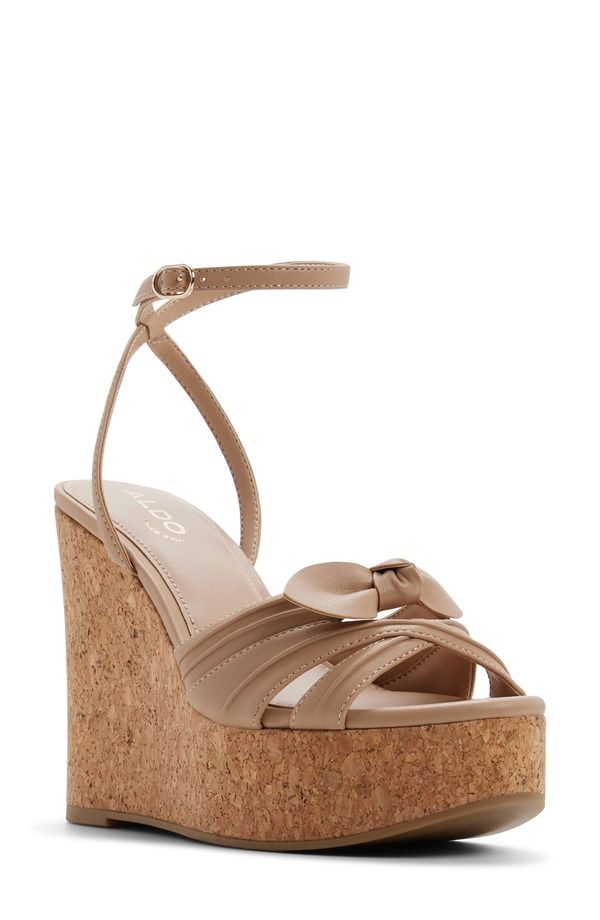 アルド レディース シューズ ヒール プラットフォーム サンダル アンクル ALDO Tainah Ankle Straplatform Wedge Sandal Tan タン