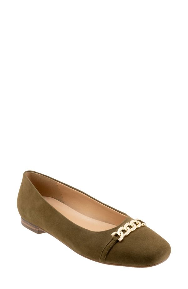 トロッターズ レディース シューズ パンプス Trotters Harmony Flat Olive Suede オリーブ