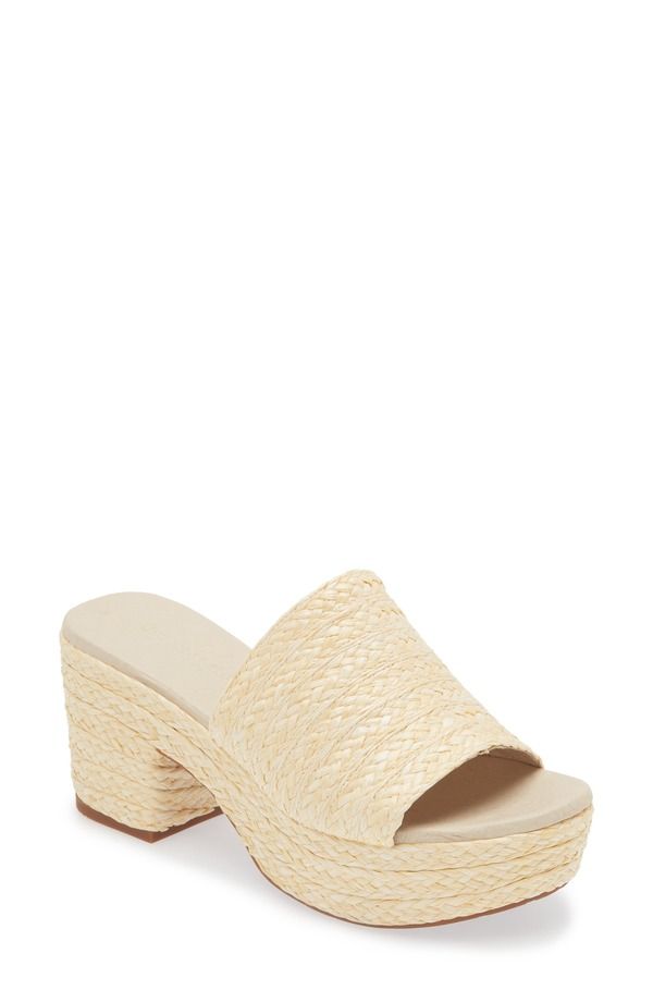 ショコラブルー レディース シューズ ヒール プラットフォーム サンダル Chocolat Blu Raffia Platform Slide Sandal Cream Raffia クリーム 31,070円